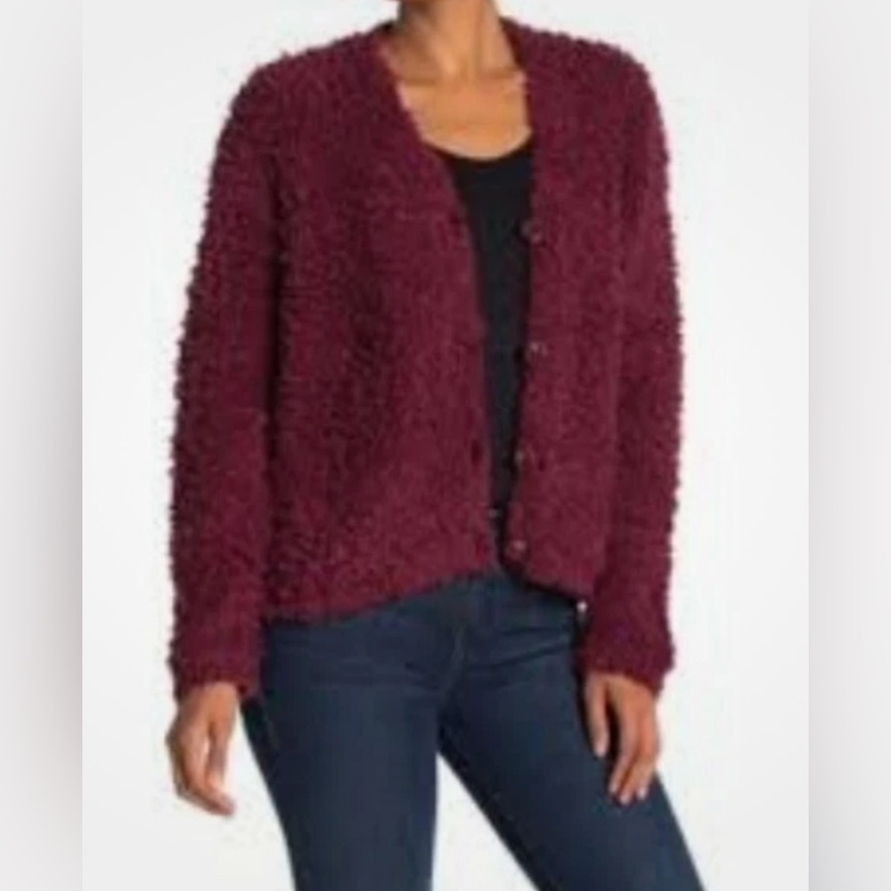 RXB Deep Red Textured Cardigan Sise‎ Small
